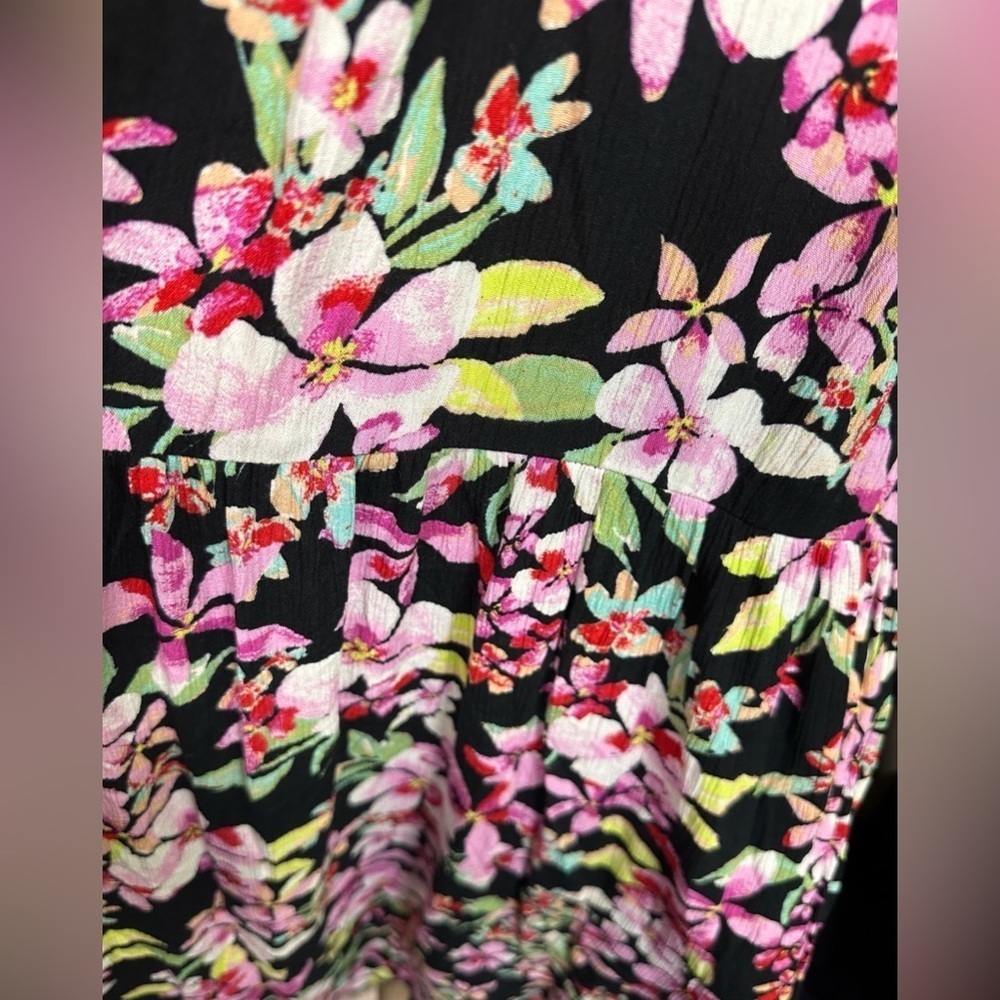 NEW ROXY On Holiday Floral Print Anthracite New Life Maxi Dress Size XL NWT - Picture 3 of 4